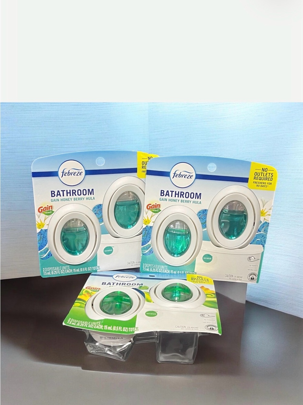 Febreze Bathroom Air Freshener Refill Duo Pack - Teal and White
